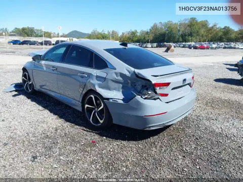 2022 Honda Accord Hybrid Sport VIN 1HGCV3F23NA013756 фото 3
