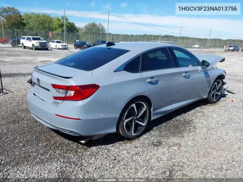 2022 Honda Accord Hybrid Sport VIN 1HGCV3F23NA013756 фото 4