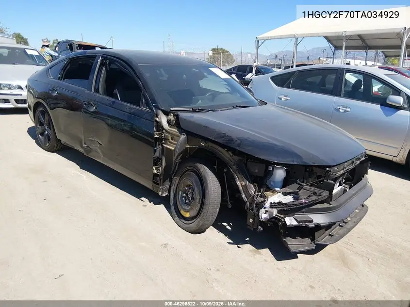 2026 Honda Accord Hybrid Sport-L VIN 1HGCY2F70TA034929 фото 2