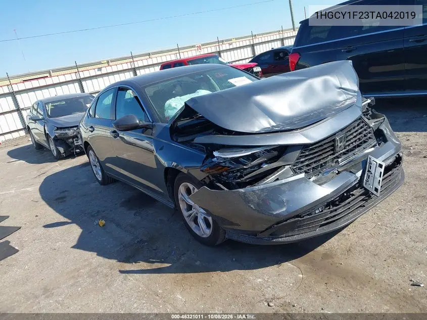 2026 Honda Accord Lx VIN 1HGCY1F23TA042019 фото 1