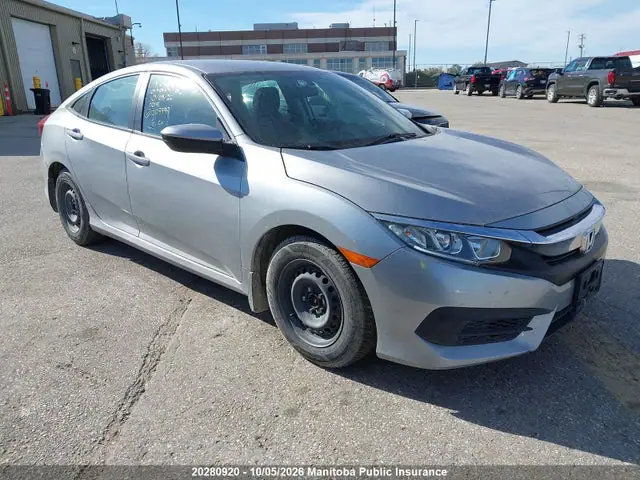 2HGFC2F54GH009999 — 2016 Honda Civic LX, Град (Hail), фото до ремонта