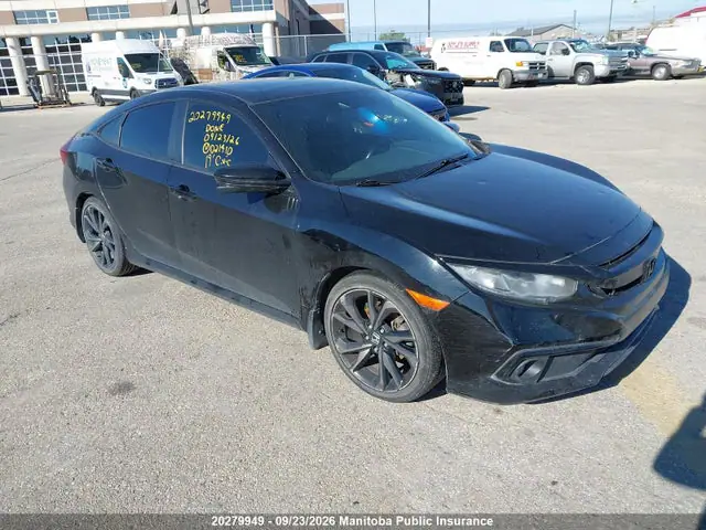 2HGFC2F89KH021410 — 2019 Honda Civic Sport, Град (Hail), фото до ремонта