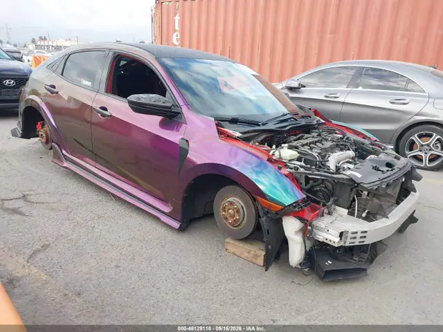 SHHFK8G70KU202801 — 2019 Honda Civic Type R Touring, Угон (Theft), фото до ремонта