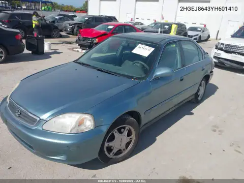 2000 Honda Civic Ex VIN 2HGEJ8643YH601410 фото 3