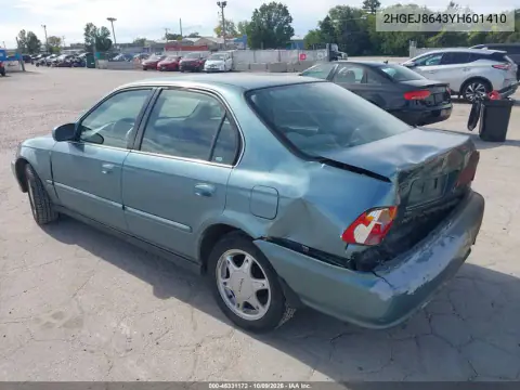 2000 Honda Civic Ex VIN 2HGEJ8643YH601410 фото 4