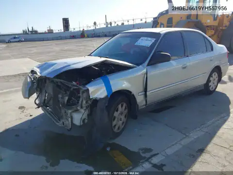 2HGEJ6619YH557956 — 2000 Honda Civic, фото 3 с аукциона IAAI, Передняя часть