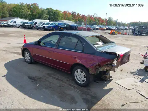 1HGES16592L011039 — 2002 Honda Civic, фото 4 с аукциона IAAI, Задняя часть