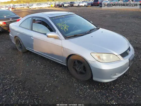 1HGEM21934L017285 — 2004 Honda Civic, Передняя часть, фото до ремонта