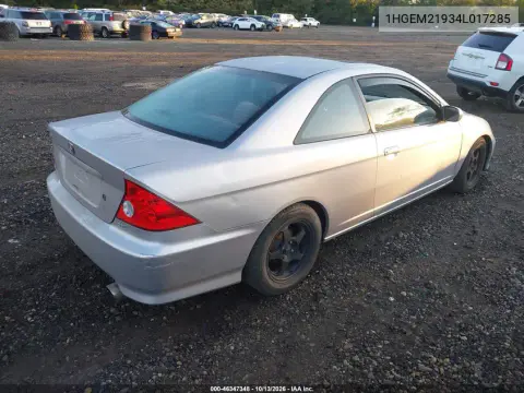 2004 Honda Civic Ex VIN 1HGEM21934L017285 фото 5