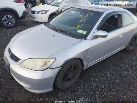 1HGEM21934L017285 — 2004 Honda Civic, Передняя часть, фото до ремонта