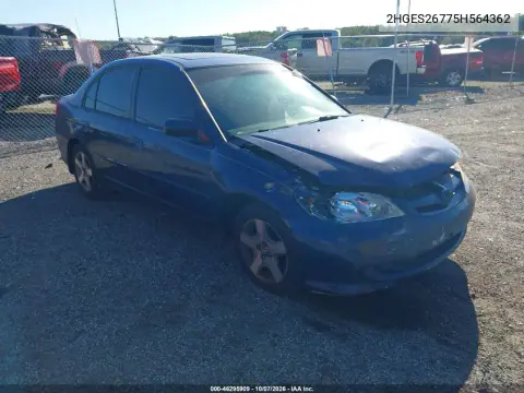 2HGES26775H564362 — 2005 Honda Civic, Передняя часть, фото до ремонта