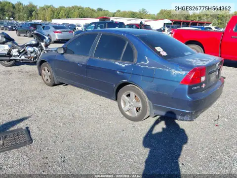 2005 Honda Civic Ex VIN 2HGES26775H564362 фото 4