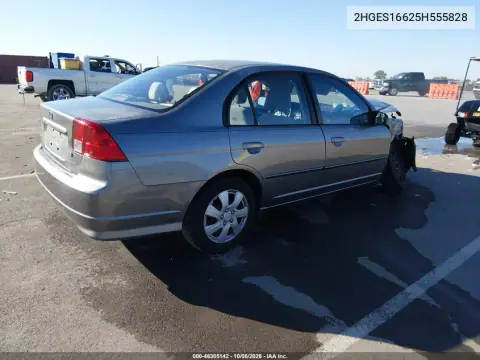 2005 Honda Civic Lx VIN 2HGES16625H555828 фото 5