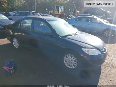 2HGES16615H608051 — 2005 Honda Civic, Естественный износ, фото до ремонта