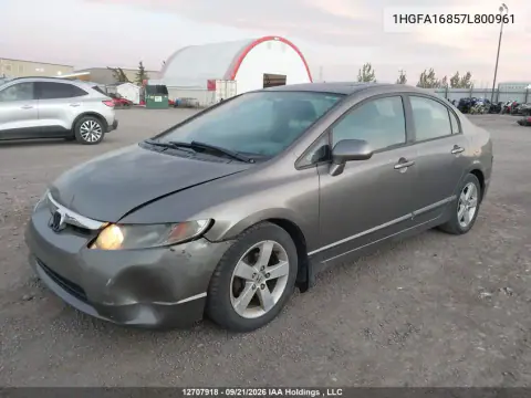 2007 Honda Civic Ex 4Dr VIN 1HGFA16857L800961 фото 3