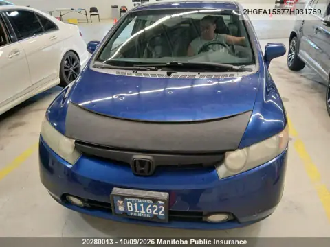 2007 Honda Civic Lx VIN 2HGFA15577H031769 фото 2