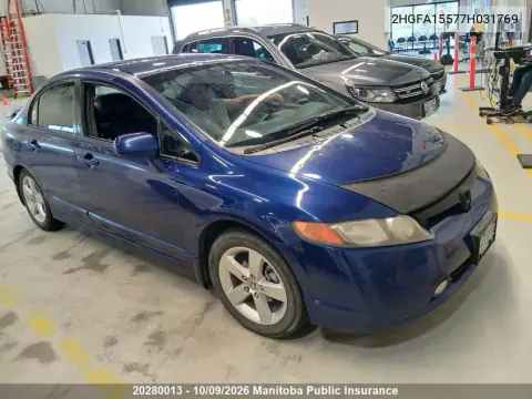 2007 Honda Civic Lx VIN 2HGFA15577H031769 фото 3