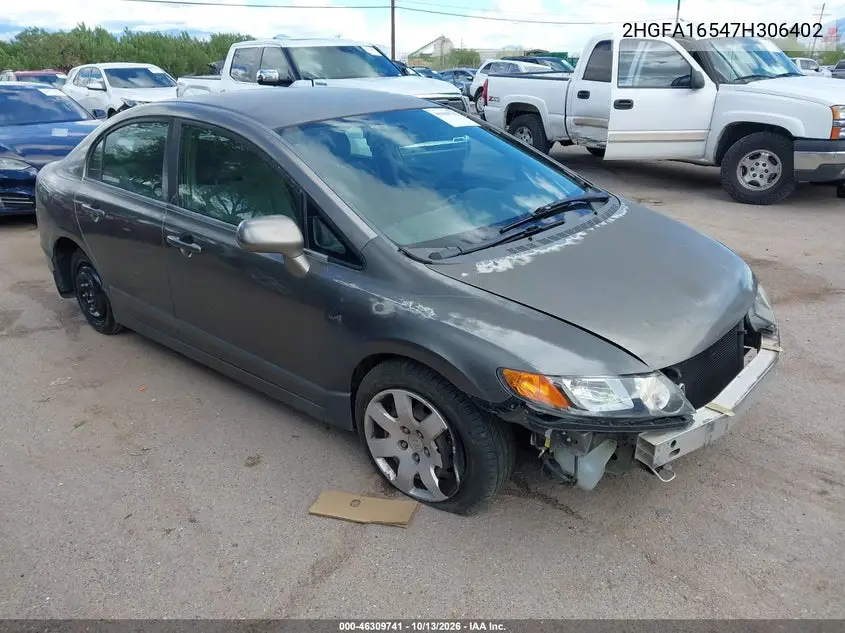 2HGFA16547H306402 — 2007 Honda Civic, фото 2 с аукциона IAAI, Не указано