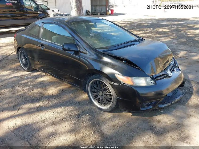 2007 Honda Civic Ex VIN 2HGFG12897H552831 фото 2