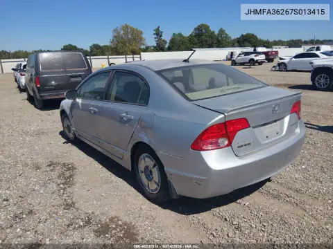 JHMFA36267S013415 — 2007 Honda Civic, фото 4 с аукциона IAAI, Задняя часть слева