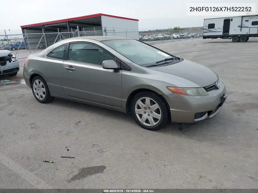 2HGFG126X7H522252 — 2007 Honda Civic, фото 2 с аукциона IAAI, Левый бок
