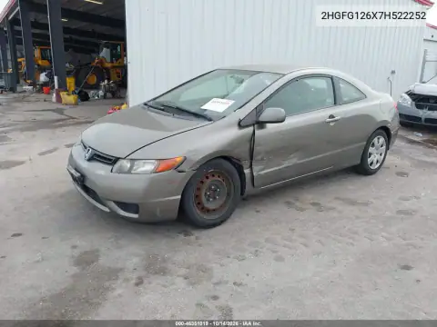 2HGFG126X7H522252 — 2007 Honda Civic, фото 3 с аукциона IAAI, Левый бок