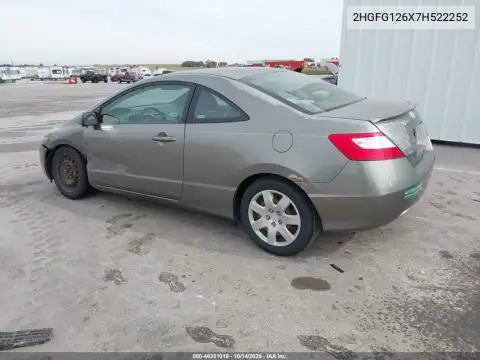 2HGFG126X7H522252 — 2007 Honda Civic, фото 4 с аукциона IAAI, Левый бок