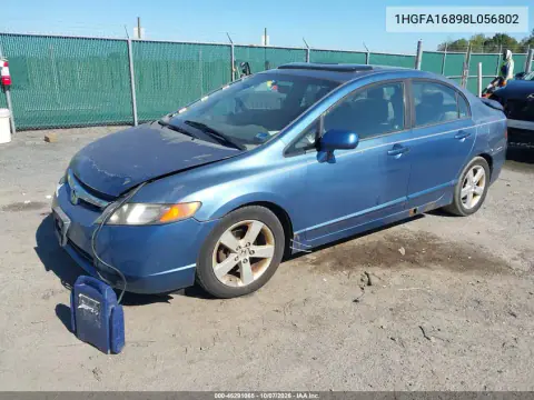 2008 Honda Civic Ex VIN 1HGFA16898L056802 фото 3