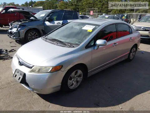 2008 Honda Civic Ex VIN 2HGFA16818H312265 фото 3