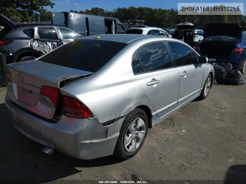 2008 Honda Civic Ex VIN 2HGFA16818H312265 фото 5