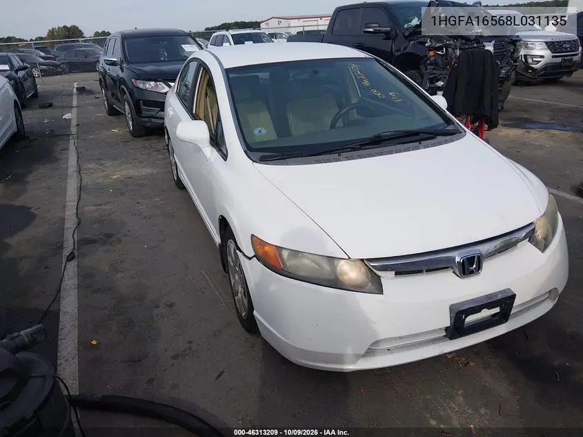 2008 Honda Civic Lx VIN 1HGFA16568L031135 фото 2