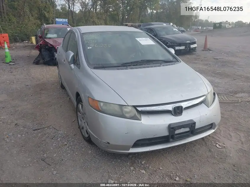 1HGFA16548L076235 — 2008 Honda Civic, фото 2 с аукциона IAAI, Передняя часть
