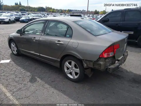 2HGFA16838H307746 — 2008 Honda Civic, фото 4 с аукциона IAAI, Задняя часть