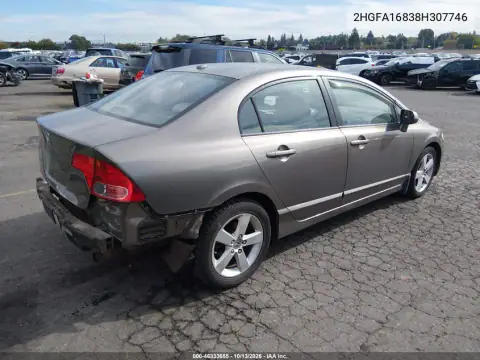2HGFA16838H307746 — 2008 Honda Civic, фото 5 с аукциона IAAI, Задняя часть