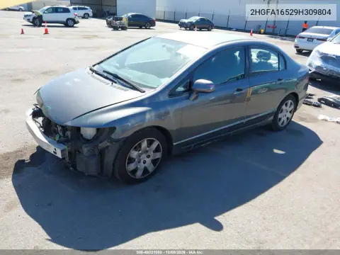 2009 Honda Civic Lx VIN 2HGFA16529H309804 фото 3
