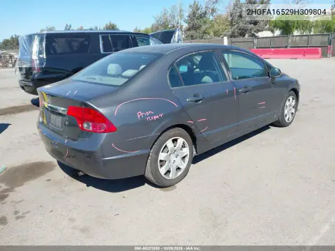 2009 Honda Civic Lx VIN 2HGFA16529H309804 фото 5