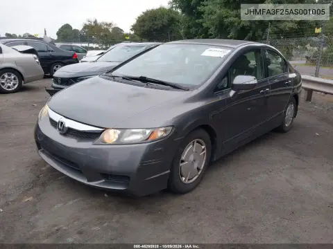 2010 Honda Civic Hybrid VIN JHMFA3F25AS001005 фото 3