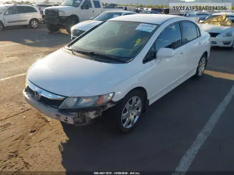 2010 Honda Civic Lx VIN 19XFA1F58AE034356 фото 3