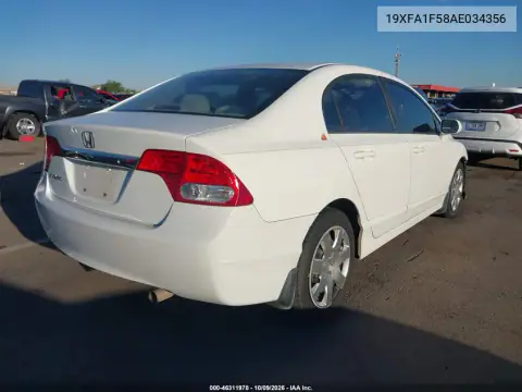 2010 Honda Civic Lx VIN 19XFA1F58AE034356 фото 5