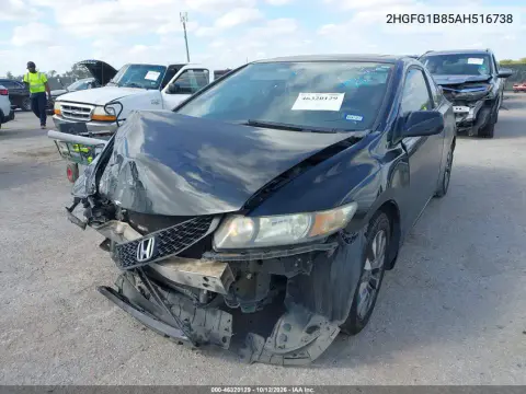 2010 Honda Civic Ex VIN 2HGFG1B85AH516738 фото 2