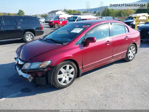 2HGFA1F54AH504484 — 2010 Honda Civic, фото 3 с аукциона IAAI, Передняя часть