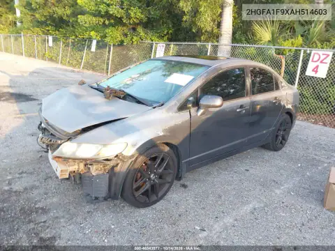 2HGFA1F9XAH514603 — 2010 Honda Civic, фото 2 с аукциона IAAI, Передняя часть
