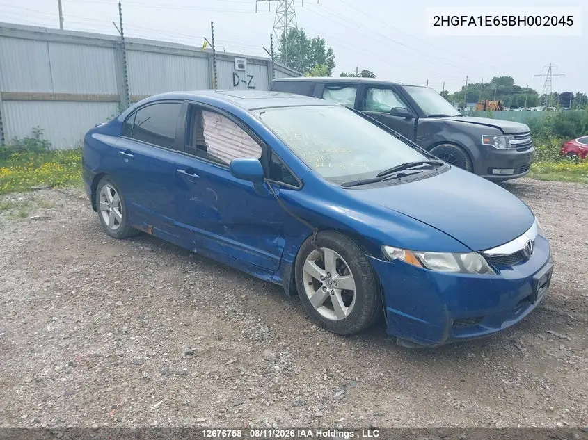 2011 Honda Civic Lx-S VIN 2HGFA1E65BH002045 фото 2