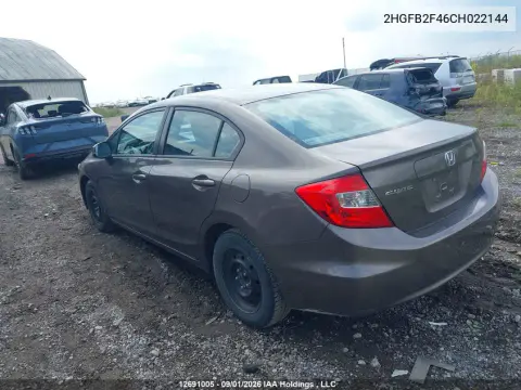 2012 Honda Civic Lx VIN 2HGFB2F46CH022144 фото 4