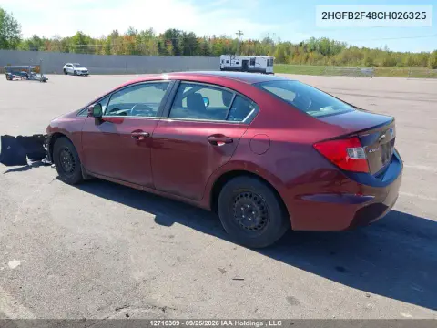 2012 Honda Civic Lx VIN 2HGFB2F48CH026325 фото 4