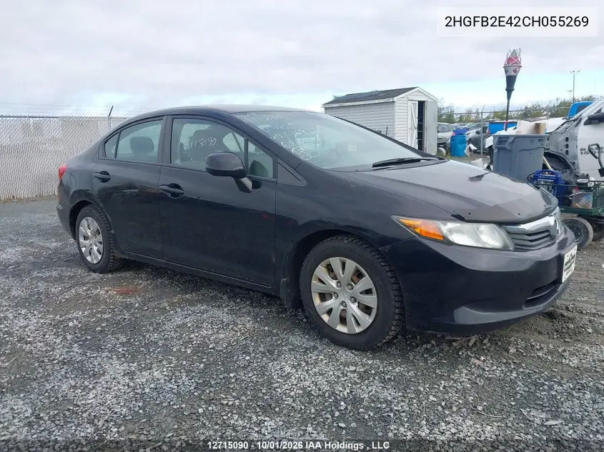2012 Honda Civic Lx VIN 2HGFB2E42CH055269 фото 2