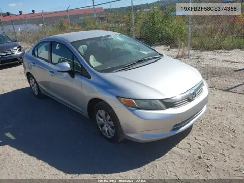 2012 Honda Civic Lx VIN 19XFB2F58CE374368 фото 2
