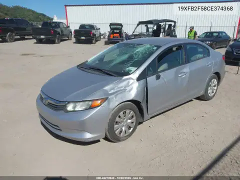 2012 Honda Civic Lx VIN 19XFB2F58CE374368 фото 3