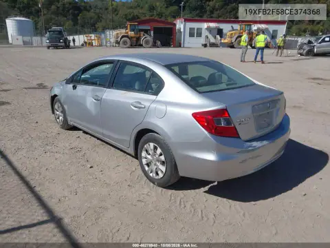 2012 Honda Civic Lx VIN 19XFB2F58CE374368 фото 4
