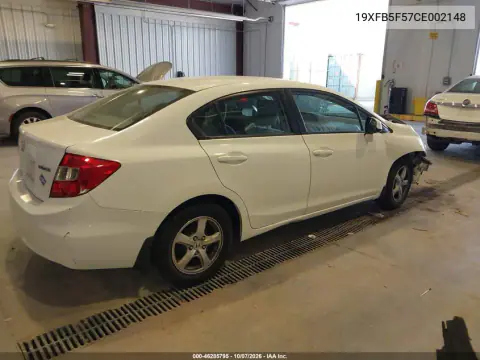 2012 Honda Civic Natural Gas VIN 19XFB5F57CE002148 фото 5